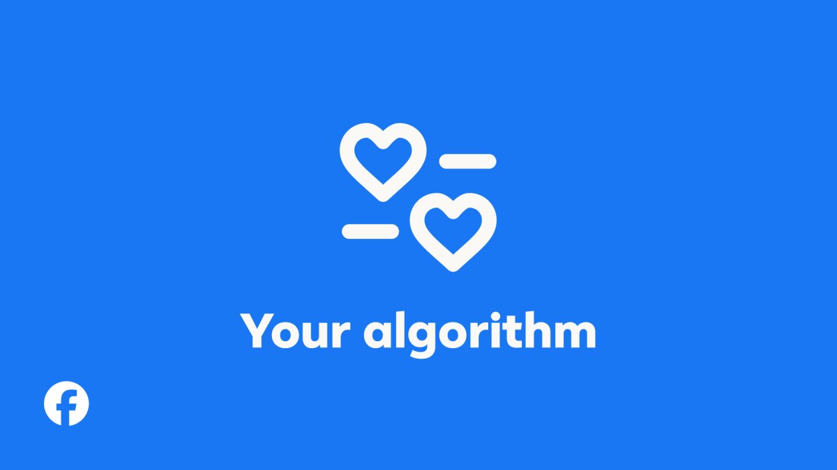 Your algorithm permite ajustar recomendações do Facebook com texto recurso Your algorithm para controlar o algoritmo do Facebook com IA