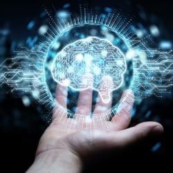 Imagem conceitual de inteligência artificial ligada a chatbots de IA