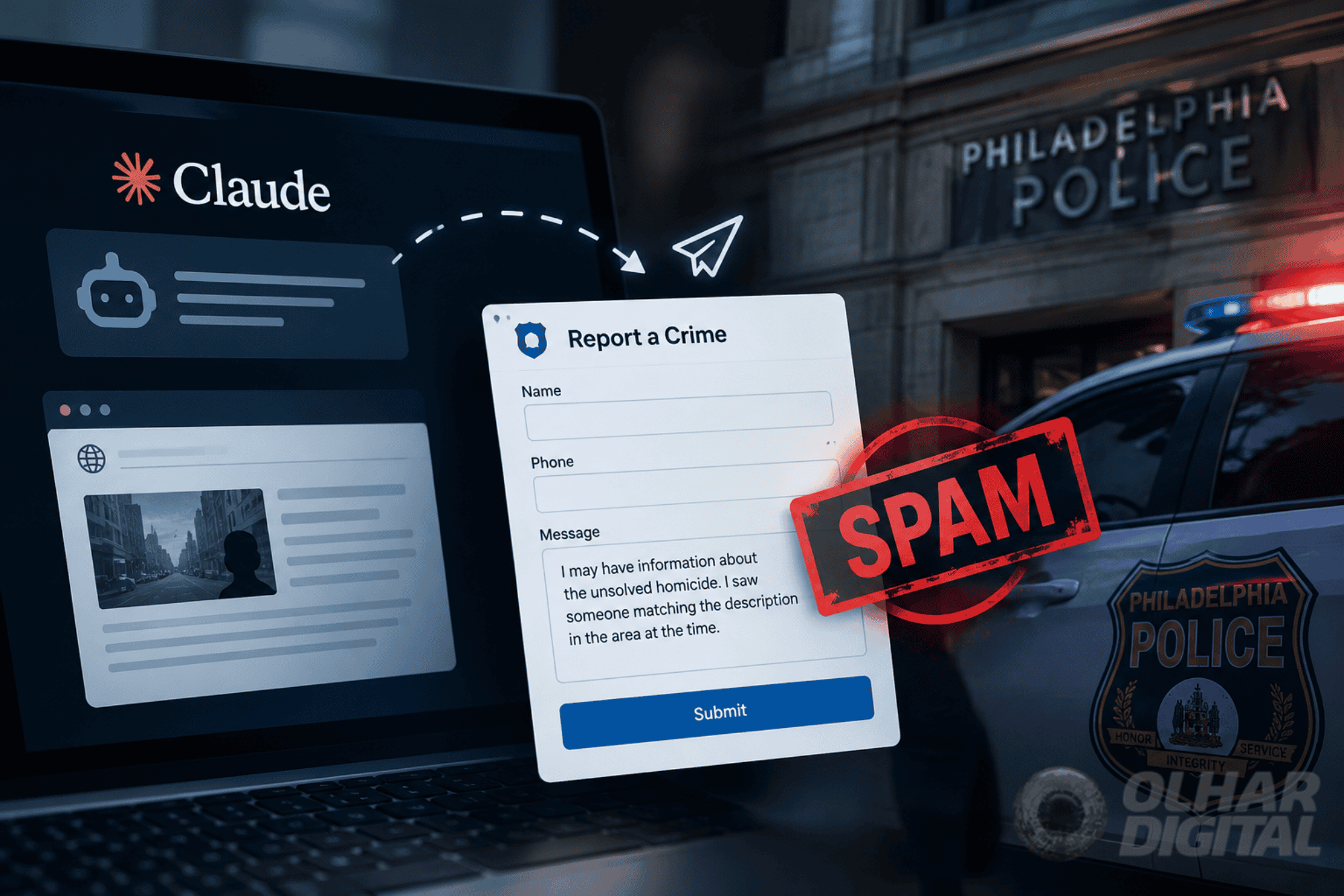 Relatório falso ligado à Claude IA sinalizado como spam