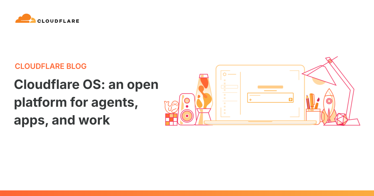 Arte oficial do anúncio do Cloudflare OS para agentes e apps