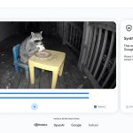 Interface do detector de IA do Google com vídeo de guaxinim analisado