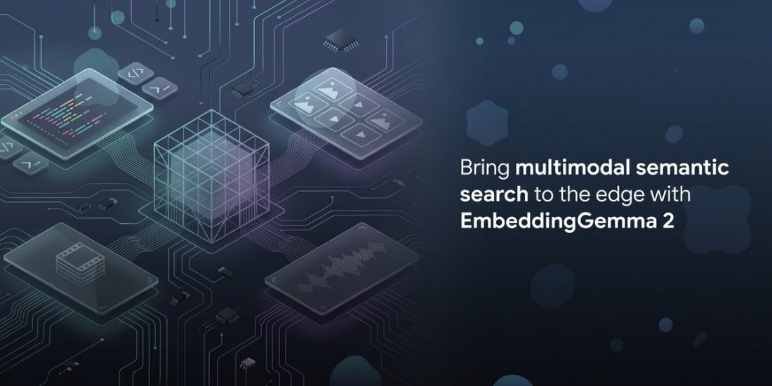 Imagem oficial do Google sobre EmbeddingGemma 2 e busca multimodal