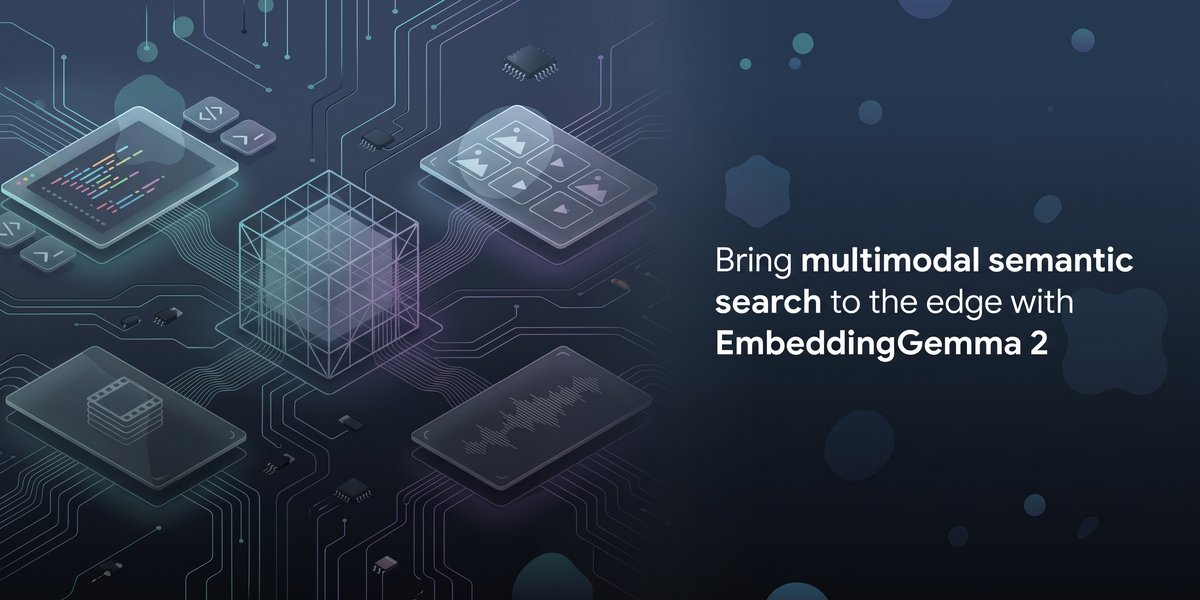Imagem oficial do Google sobre EmbeddingGemma 2 e busca multimodal