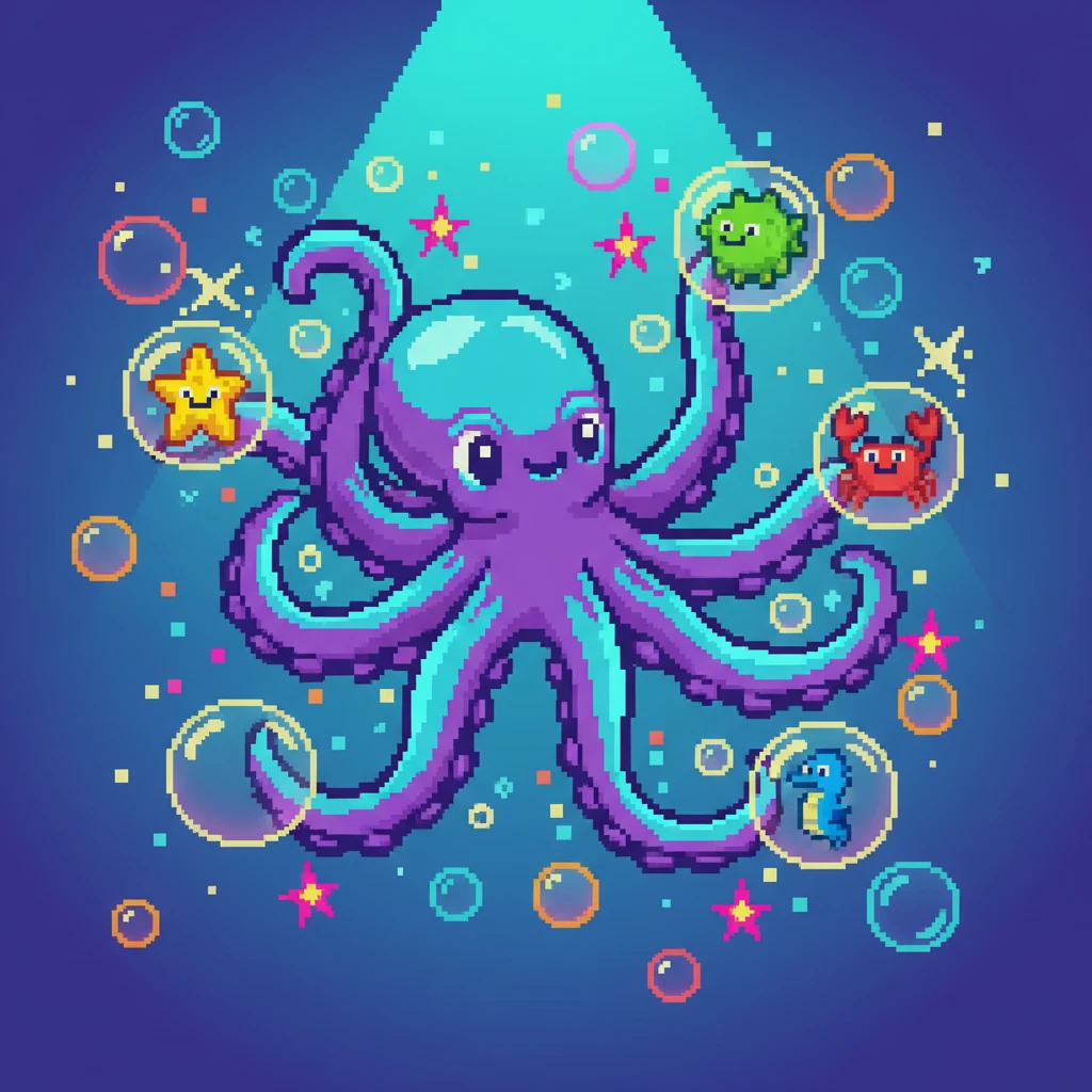 jogo Octo Pop na galeria do Playground com inteligência artificial do Google