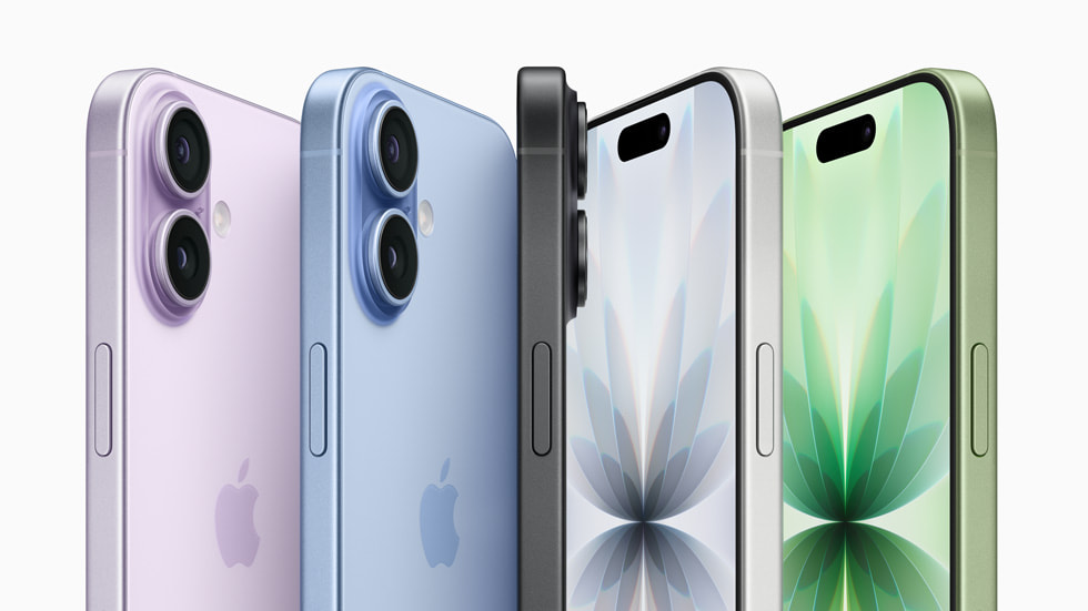 Linha colorida do iPhone 17 Linha do iPhone 17 vista de cima em diferentes cores