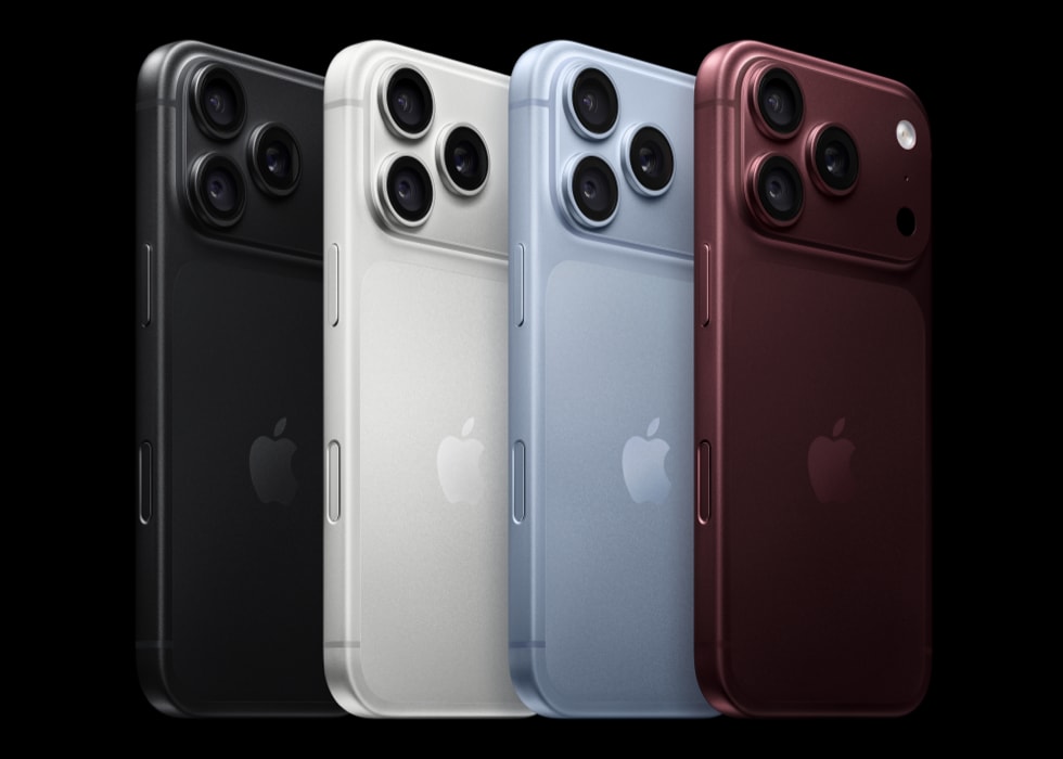 iPhone 18 Pro em várias cores iPhone 18 Pro em várias cores no anúncio oficial da Apple