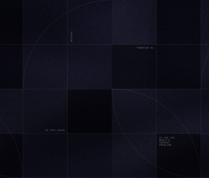 Arte oficial de capa do Mistral Large 4 no anúncio da Mistral AI