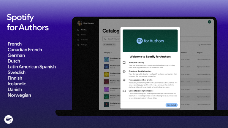 catálogo de audiolivros em diferentes idiomas no Spotify