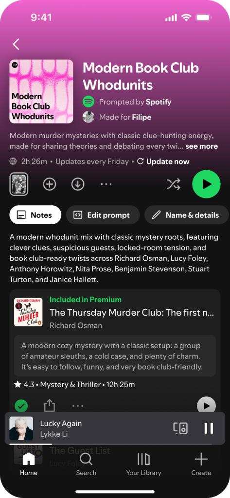 lista de audiolivros no Spotify em imagem de divulgação