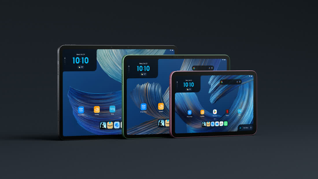Tablet Android com Alexa em três tamanhos Três modelos de tablet Android com Alexa apresentados pela Amazon